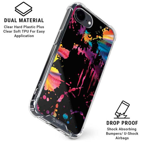 Chromatic Splatter Black iPhone 16e Clear Case